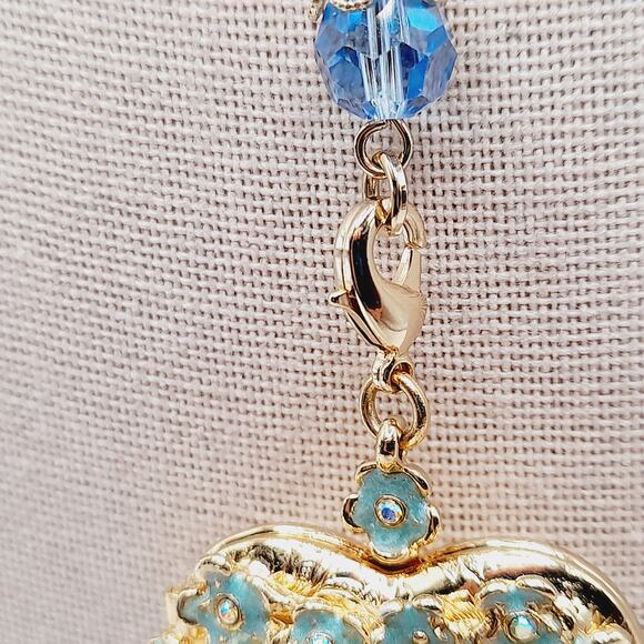 Kirk’s Folly Long Necklace 28" Removable Heart Locket Pendant Dragonfly - Picture 8 of 12